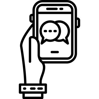 Sohbet iletişim simgesi, vektör illüstrasyonu