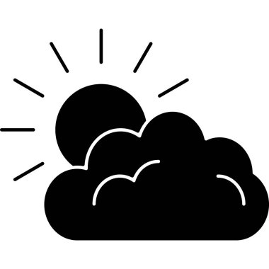 Beyaz arkaplanda izole edilmiş bulut simgesi, vektör illüstrasyonu