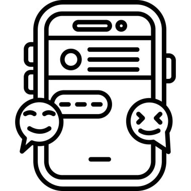 Sohbet baloncuğu sohbet simgesi ile akıllı telefon, özet biçimi