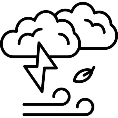 bulut hava tahmini simgesi ana hatlar biçiminde