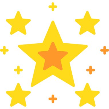 Beyaz arkaplandaki yıldızların vektör illüstrasyonu