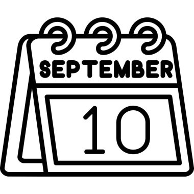 Eylül takvimi ikon vektör tasarımı