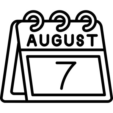 Olay simgesi vektörünün ağustos sembolü olan takvim