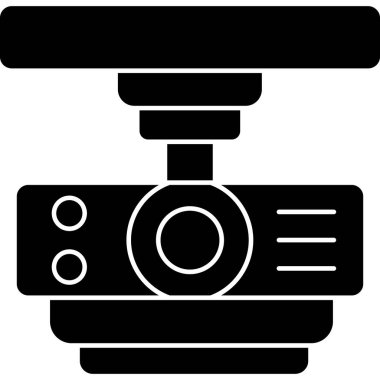 Kapalı devre televizyon. Web simgesi basit illüstrasyon