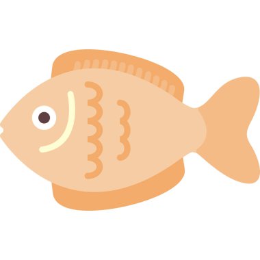 Beyaz arka planda izole edilmiş yassı ikon balığı. Vektör çizimi. 10 saniye..