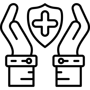 Sigorta koruma sigortası simgesi ana hatları biçiminde