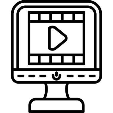 Bilgisayar monitör simgesini, basit vektör çizim