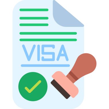 belge vize ikonu vektör illüstrasyonu