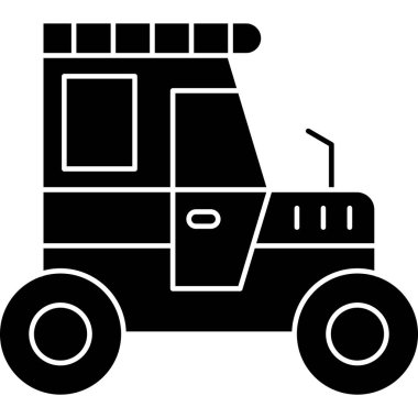 yemek dağıtım kamyonu simgesi, vektör illüstrasyonu