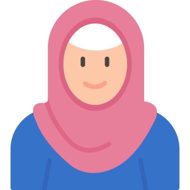 Müslüman kadın avatar ikon vektör illüstrasyon tasarımı
