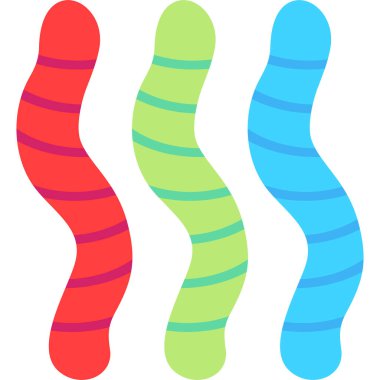 Sarmal şekillerin renkli vektör simgeleri kümesi.