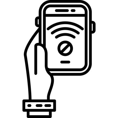 Wi-Fi ikonlu akıllı telefon. Beyaz arkaplanda izole edilmiş web tasarımı için akıllı telefon ve akıllı telefon vektör simgesi