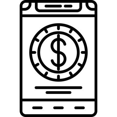 Para için. Web simgesi basit illüstrasyon