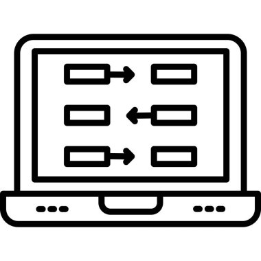 Bilgisayar ekranı. Web simgesi vektör illüstrasyonu