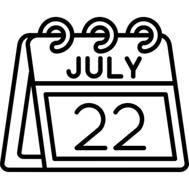 2 Temmuz takvim simgesi, vektör