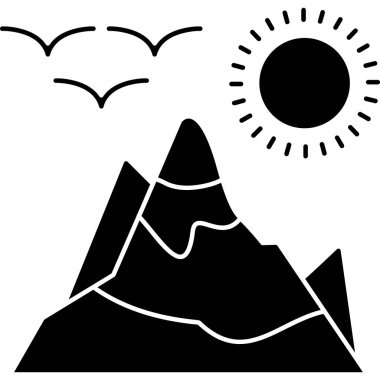Dağ güneşi simgesi ana hatlarıyla