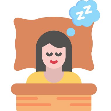 Uyuyan kadın, illüstrasyon, beyaz arka plan vektör