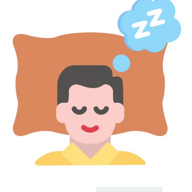 Yastık vektörü çizimi olan uyuyan adam