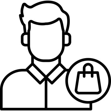 Alışveriş çantası. Web simgesi vektör illüstrasyonu