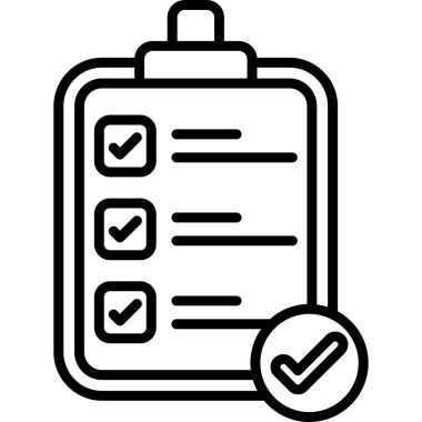 Kontrol listesi. Web simgesi basit illüstrasyon