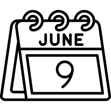 Haziran Glyph vektörü Simge Tasarımı