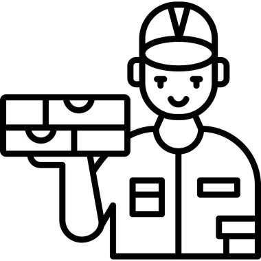 Ana hatlarıyla inşaat sektöründe çalışan simgesi