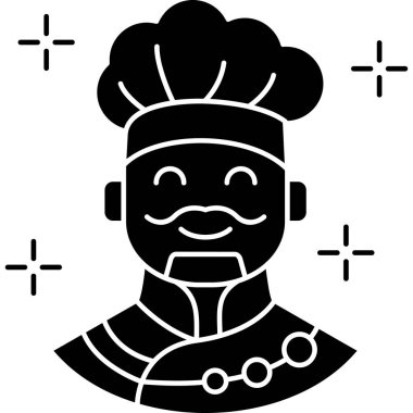 ana hatlarıyla aşçı simgesi