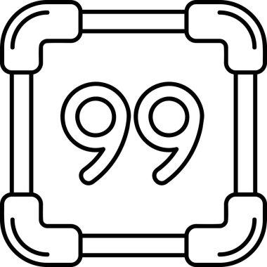 9 numaralı tek bir çizgi filmin vektör çizimi