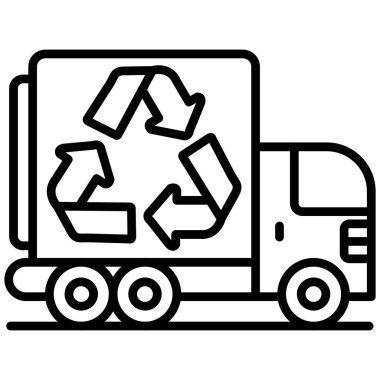 Çöp ikonunun geri dönüşümü. Web için geri dönüşüm vektör simgelerinin özet çizimi