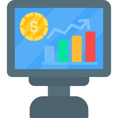 işletme finans düz simgesi