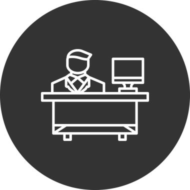 Yönetici simgesi düz stil. Vektör çizimi. Yönetici simgesi izole edildi. yönetici iş konsepti