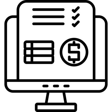 ödeme çevrimiçi simgesi, basit tasarım vektör çizimi