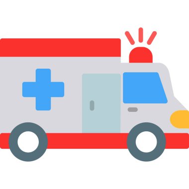 cankurtaran arabası acil durum simgesi düz stil