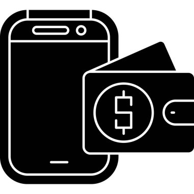 ödeme mobil simgesi, vektör illüstrasyonu