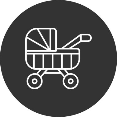 Bebek arabası modern simgesinin vektör çizimi