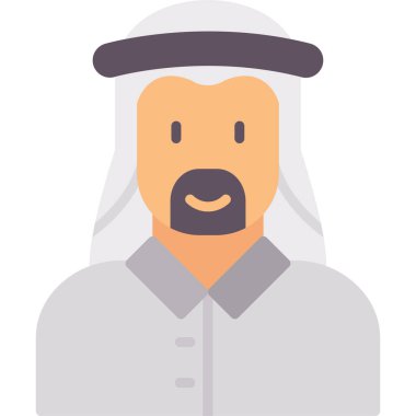 Arap adam ikonu, düz tasarım. vektör illüstrasyonu