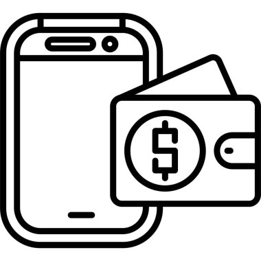 Cüzdan. Web simgesi basit tasarım