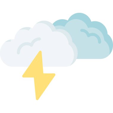 bulut ve yıldırım vektör simgesi