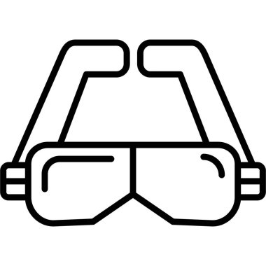 vr gözlük gerçeklik simgesi ana hat vektörü. Sanal gerçeklik. gerçek gerçeklik