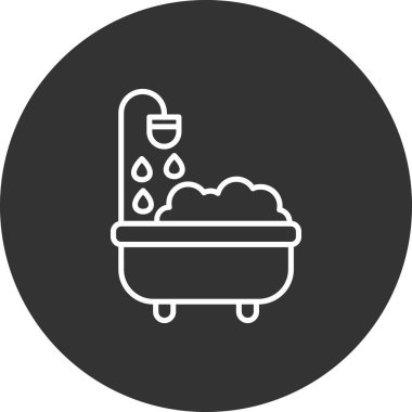 Duş. Web simgesi basit illüstrasyon