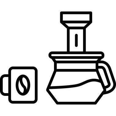 kahve öğütücü simgesi, özet vektörü