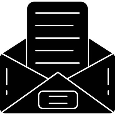 belge e- posta zarfı simgesi ana hat biçiminde