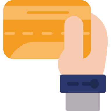 El ele tutuşan akıllı telefon kredi kartı vektör çizimi tasarımı