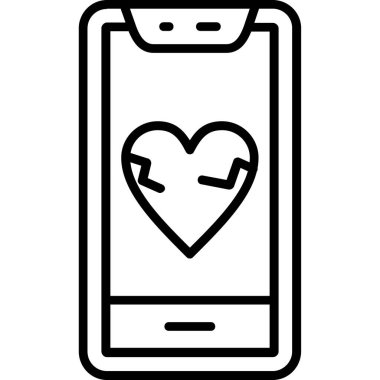 Kalp ikonu vektör illüstrasyonu