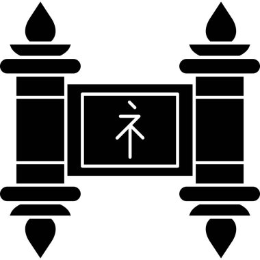 Bir Çin fener ikonunun vektör çizimi