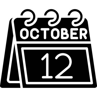 12 Ekim ve - takvim günü tek takvim simgesi