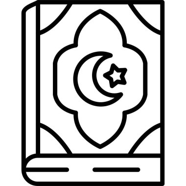 Ramadan kareem kitap simgesi ana hatları biçiminde