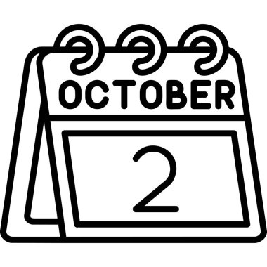 Ekim 2 simgesi, vektör illüstrasyonu