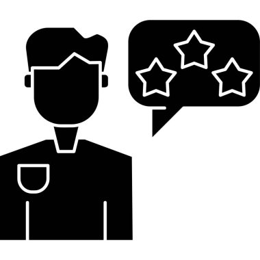 Müşteri geribildirim simgesi, basit vektör illüstrasyonu
