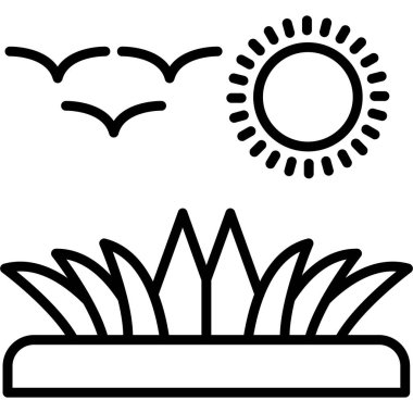 çiçek bahçesi simgesi, vektör illüstrasyonu